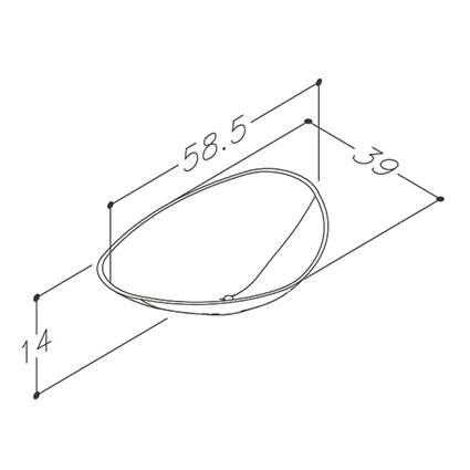 Str&oslash;mberg Terca 59 fritst&aring;ende bowlevask  - Uden hanehul - Uden overl&oslash;b