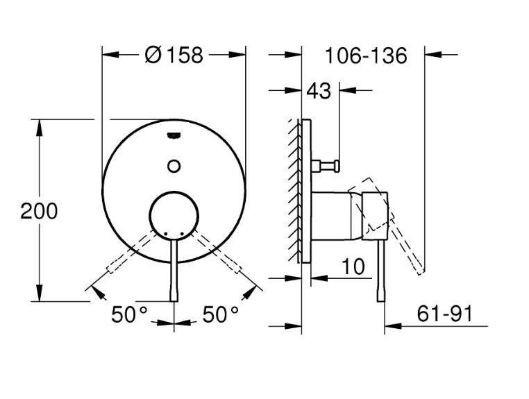 Grohe Essence komplet brusesystem m/Rainshower 310 hovedbruser & SmartActive håndbrus til indbygning - Børstet warm sunset Grohe Essence komplet brusesystem m/Rainshower 310 hovedbruser & SmartActive håndbrus til indbygning - Børstet warm sunset