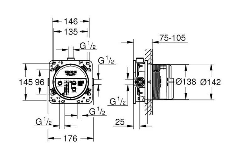 Grohe Essence komplet brusesystem m/Rainshower 310 hovedbrus og SmartActive t/indbygning - Krom Grohe Essence komplet brusesystem m/Rainshower 310 hovedbrus og SmartActive t/indbygning - Krom