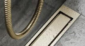 Unidrain afl&oslash;b 300 mm/10 mm ramme - B&oslash;rstet messing