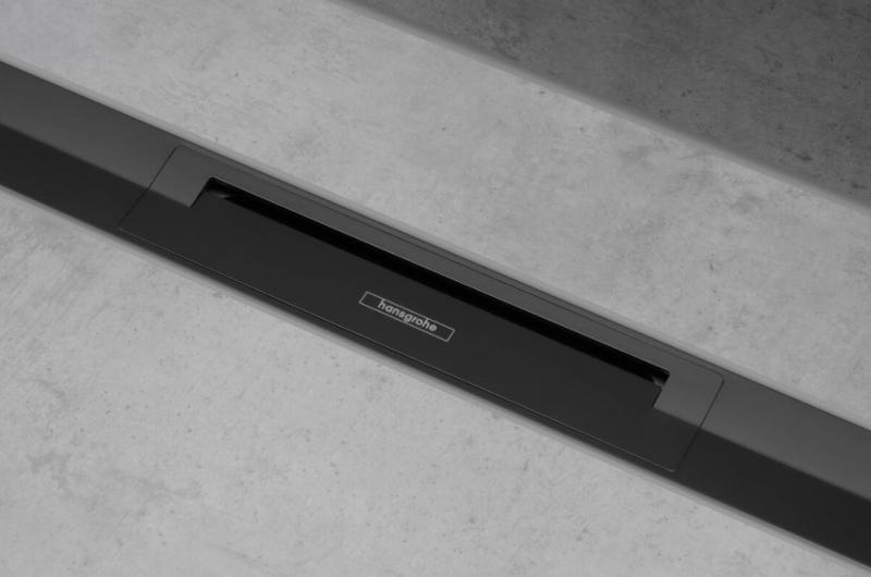 Hansgrohe RainDrain Flex kappes&aelig;t frit i gulv - 80 cm - Mat sort