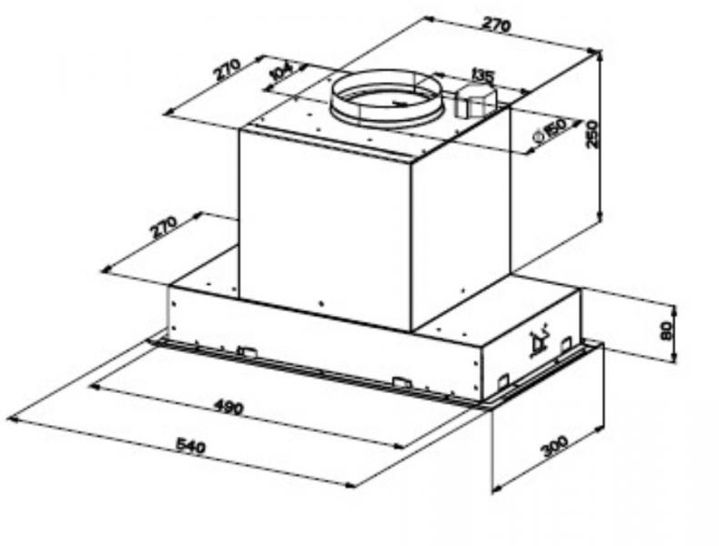 Eico Victory 2.0 54 X emhætte til indbygning - Rustfrit stål Eico Victory 2.0 54 X emhætte til indbygning - Rustfrit stål