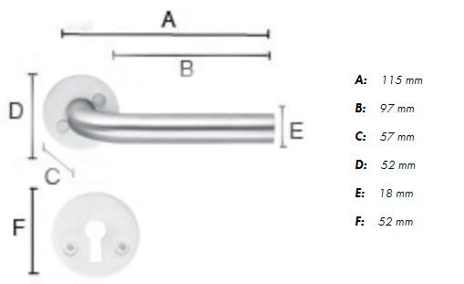 Beslagsboden Spar indend&oslash;rsgreb B235SNS - B&oslash;rstet rustfrit st&aring;l - S&aelig;t &aacute; 4 stk