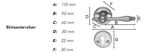 Beslagsboden vintage indend&oslash;rs d&oslash;rh&aring;ndtag inkl. n&oslash;gleskilt - Messing PVD - S&aelig;t &aacute; 4 stk