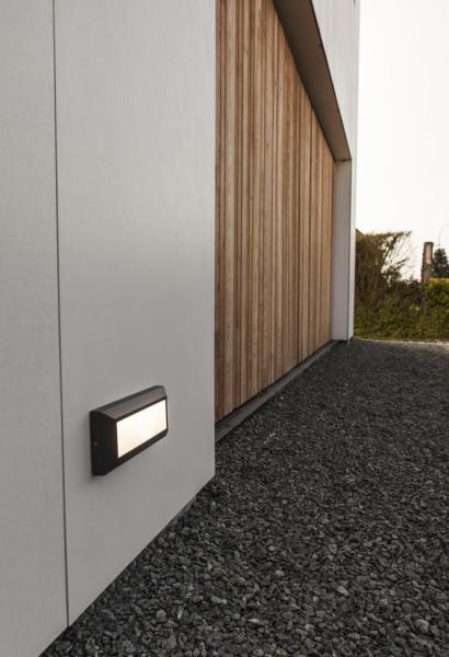 Lutec Architectural Helena udend&oslash;rslampe til v&aelig;g - 23 x 10 cm - Mat sort