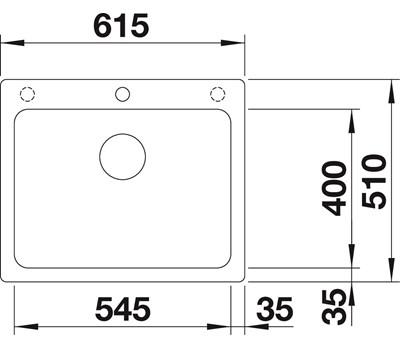 Blanco Naya 6 UX k&oslash;kkenvask m/k&oslash;kkenarmatur - Sort