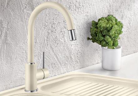 Blanco Mida-S k&oslash;kkenarmatur m/udtr&aelig;k - Soft white