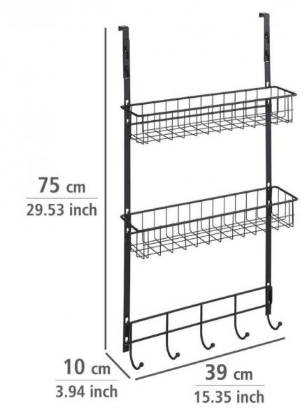 Wenko multifunktionel køkkenhylde t/dør eller låge - Sort Wenko multifunktionel køkkenhylde t/dør eller låge - Sort