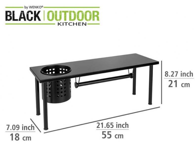 Wenko køkkenorganiser m/hylde og køkkenrulleholder - Mat sort Wenko køkkenorganiser m/hylde og køkkenrulleholder - Mat sort