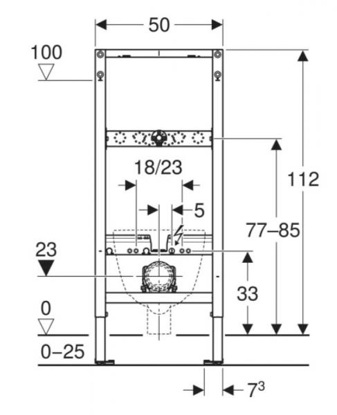 Geberit Duofix element til v&aelig;gh&aelig;ngt toilet m/udvendig cisterne 112 cm