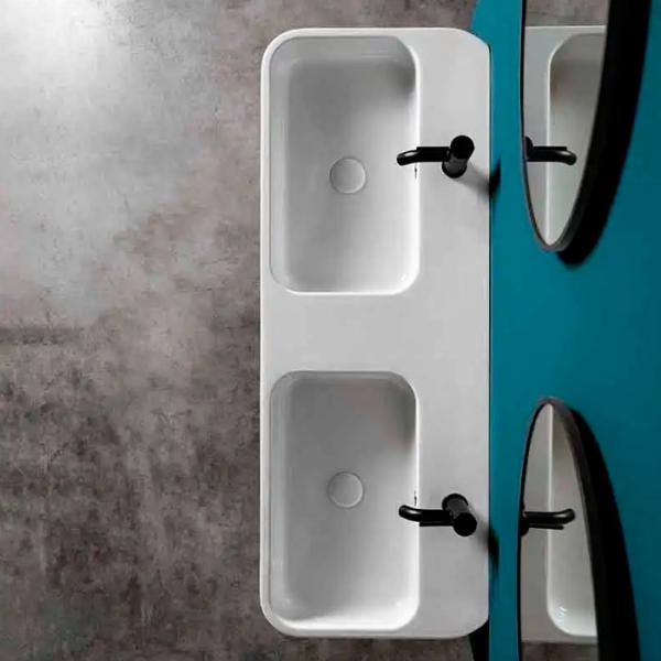 Lavabo Cosa 120 dobbelt h&aring;ndvask t/v&aelig;g eller bord - 2 hanehuller