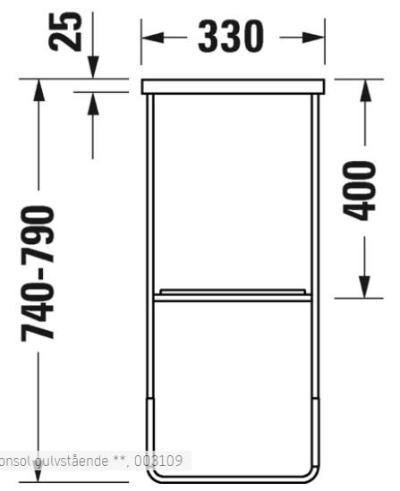Duravit DuraSquare 45 m&oslash;belpakke inkl. mat sort metalkonsol
