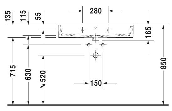 Duravit Vero Air 80 h&aring;ndvask t/v&aelig;g eller m&oslash;bel - Uden hanehul