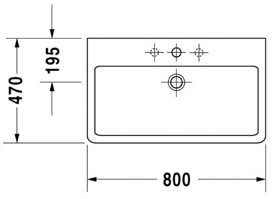 Duravit Vero 80 bowlevask op til v&aelig;g - Uden hanehul