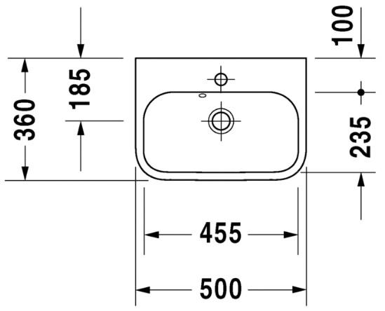 Duravit Happy D.2 50 vask t/v&aelig;g eller m&oslash;bel