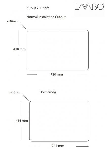 Lavabo Kubus 700 Soft k&oslash;kkenvask - Messing PVD