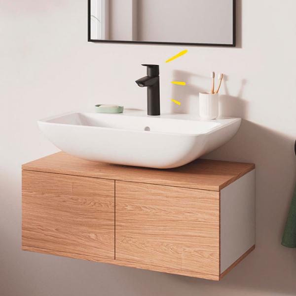 Grohe Start M håndvaskarmatur m/push-open bundventil - Mat sort Grohe Start M håndvaskarmatur m/push-open bundventil - Mat sort