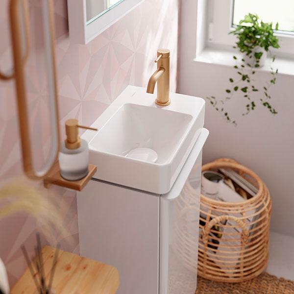 hansgrohe Tecturis S h&aring;ndvaskarmatur 80 m/Coolstart, EcoSmart+ og l&oslash;ft-op bundventil - B&oslash;rstet bronze