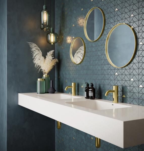 Damixa Silhouet Public Touchless h&aring;ndvaskarmatur - B&oslash;rstet messing