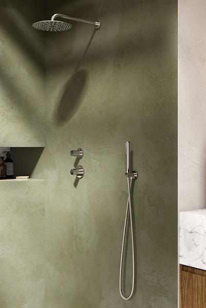 Damixa Silhouet DS 1 komplet brusesystem til indbygning - B&oslash;rstet messing PVD