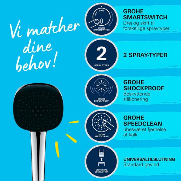 Grohe Vitalio Comfort 110 h&aring;ndbruser 2 sprays