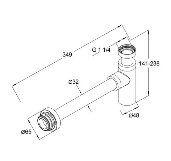 Gustavsberg vandl&aring;s - B&oslash;rstet messing