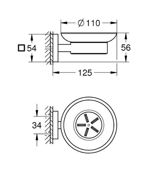 Grohe Start Cube s&aelig;besk&aring;l t/v&aelig;g - Krom