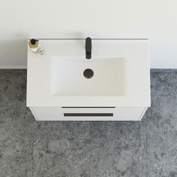 Dansani Mido+ Classic 81 m&oslash;bels&aelig;t m/Amber vask og 2 skuffer - Mat sand