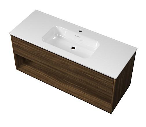 Sanibell Proline m&oslash;bels&aelig;t 120 m/integrerede greb og &aring;ben hylde - Cabana eg