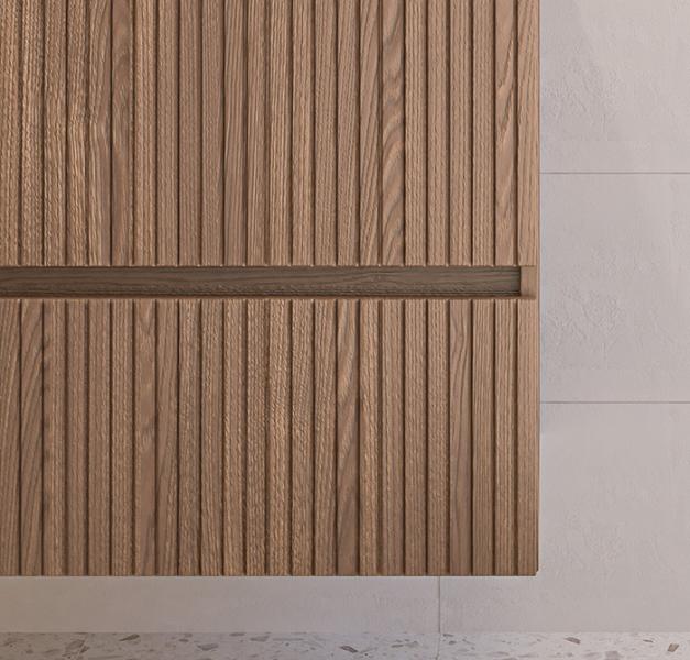 Sanibell Proline 120 m&oslash;bels&aelig;t m/lameller og 2 skuffer - Terra eg