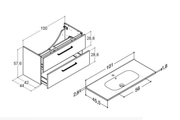Dansani Mido+ 100 m&oslash;bels&aelig;t m/Kantate vask - Varm eg