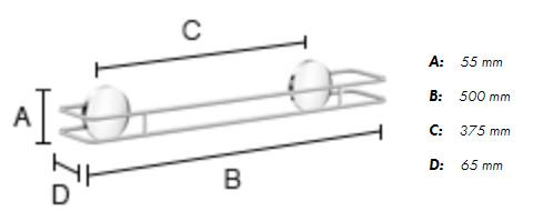 Beslagsboden Puck selvkl&aelig;bende enkel h&aring;ndkl&aelig;destang - 500mm - Mat sort