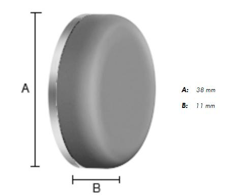 Beslagsboden selvkl&aelig;bende d&oslash;rstopper til v&aelig;g - Gr&aring;