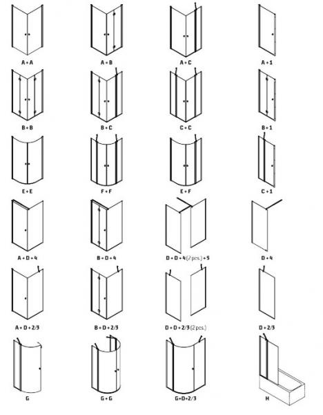 Dansani Match E+E rund brusehj&oslash;rne - 80x80 cm - Klart glas/matkrom