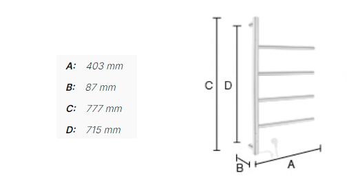 Smedbo Dry h&aring;ndkl&aelig;det&oslash;rrer - 40,3x77,7 cm - St&aring;l