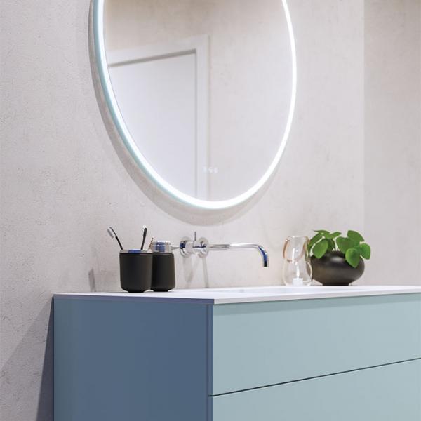 Dansani Hoop rundt spejl m/lys og lysstyring &Oslash;94,3 - Valgfri rammefarve