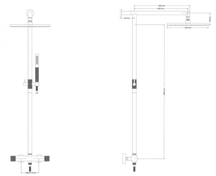 Cass&oslash;e Crystal Cut komplet pakke til badev&aelig;relset - Mat bronze