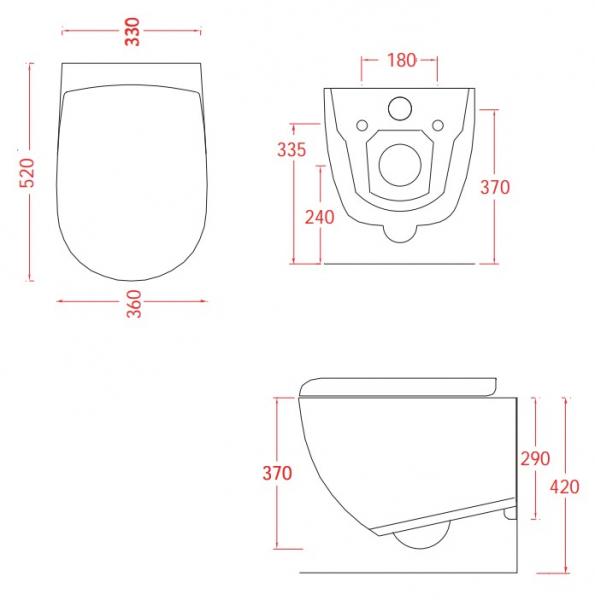 Lavabo File 2.0 RIMless Mat sort toiletpakke inkl. s&aelig;de/soft-close, cisterne og mat sort betjening