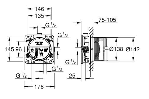 Grohe Essence komplet brusesystem m/Rainshower 310 hovedbruser & SmartActive håndbrus til indbygning - Børstet warm sunset Grohe Essence komplet brusesystem m/Rainshower 310 hovedbruser & SmartActive håndbrus til indbygning - Børstet warm sunset