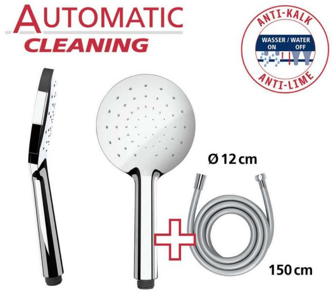 Wenko brusesæt m/12 LED farver i brusestang - Ø120 - Kan også limes Wenko brusesæt m/12 LED farver i brusestang - Ø120 - Kan også limes