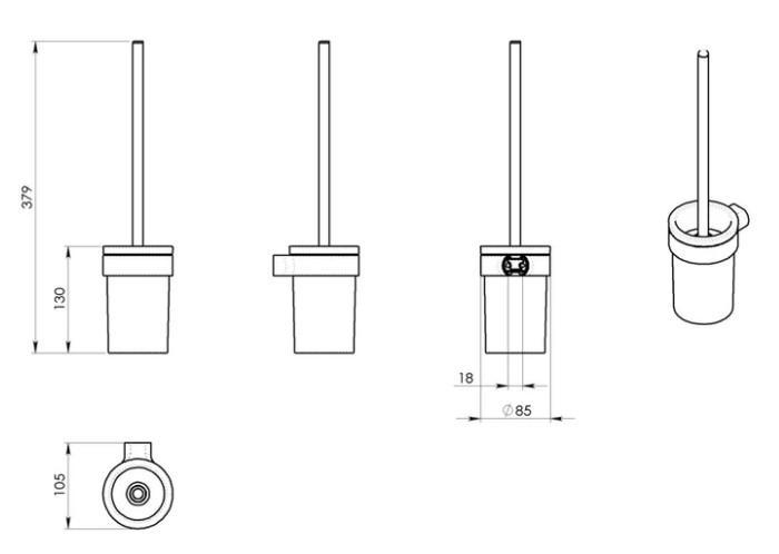 Hefe Piren s&aelig;t af badtilbeh&oslash;r - Mat hvid