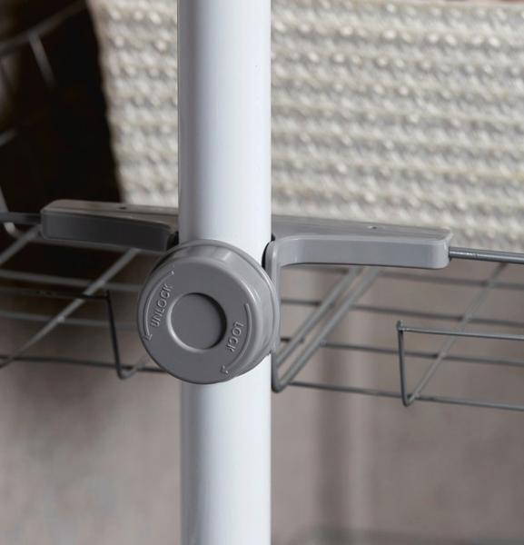 Wenko Hercules teleskopsystem Duo til garderobe 164-215 cm - Hvid/Gr&aring;