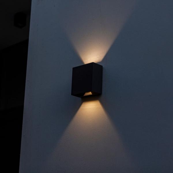 Lutec Architectural Gemini Beams udend&oslash;rslampe til v&aelig;g - Mat sort