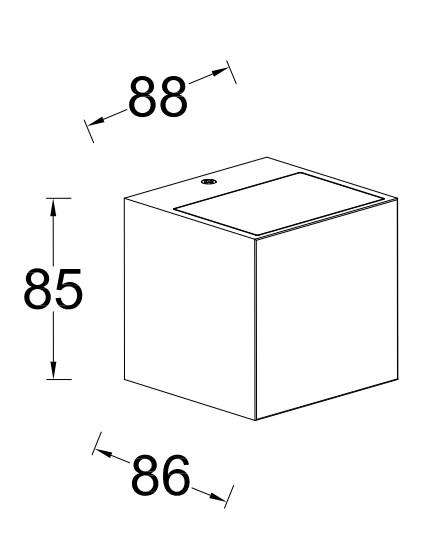 Lutec Gemini udend&oslash;rs v&aelig;glampe 8,8 x 8,6 - Mat sort