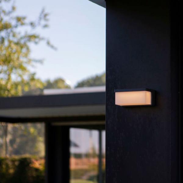 Lutec Solar Zelna udend&oslash;rslampe til v&aelig;g - M&oslash;rkegr&aring;