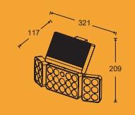 Lutec Tuda 3 Solar udend&oslash;rs v&aelig;glampe m/solceller og sensor