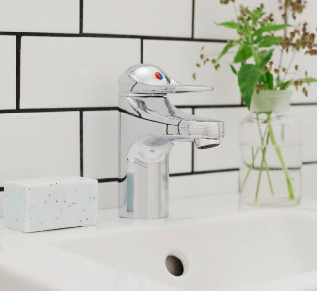 FM Mattsson 9000E II h&aring;ndvaskarmatur Eco m/push-open bundventil