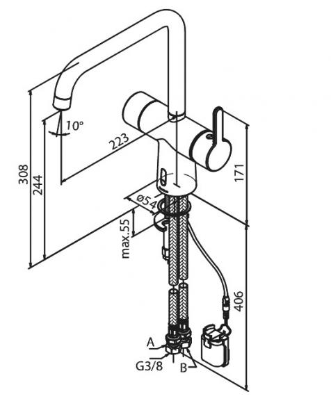 Damixa Silhouet Touchless k&oslash;kkenarmatur - Mat sort