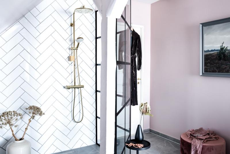 Damixa Silhouet komplet brusesystem - &Oslash;250 - Poleret messing