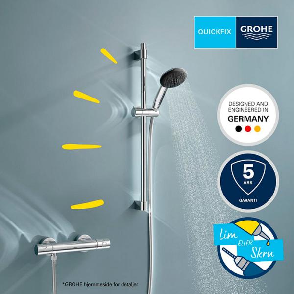 Grohe Precision Get komplet brusesystem m/termostat og h&aring;ndbruser